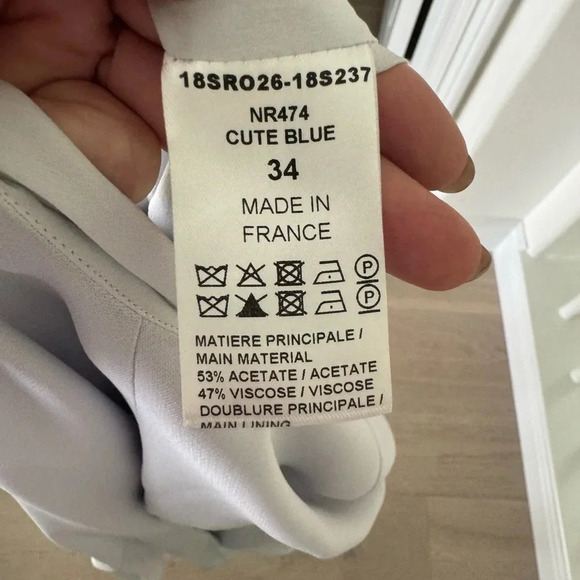 Chloe Cute Blue Viscose Blend Wing Sleeve Dress - Picture 8 of 8